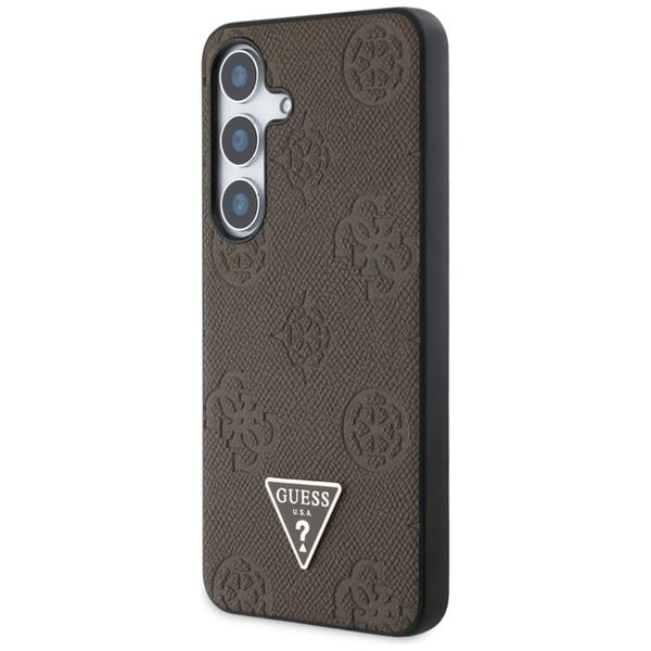 Guess Mobilskal till Galaxy S25 MagSafe Grained Hot Stamp Peony - Brun