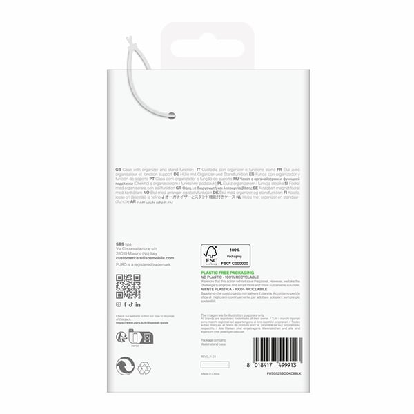 Puro Galaxy S25 Plus Plånboksfodral med Flip - Svart