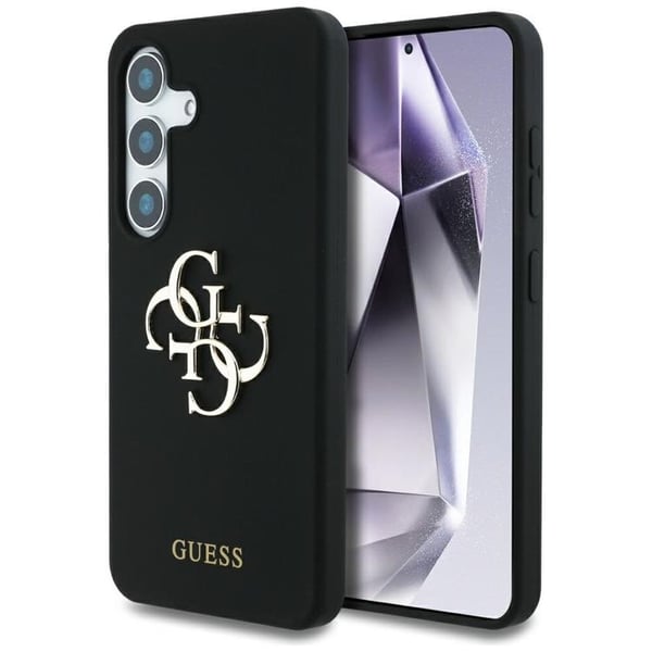 Guess Mobilskal till Galaxy S25 Silikon Big 4G Bottom Script - Svart