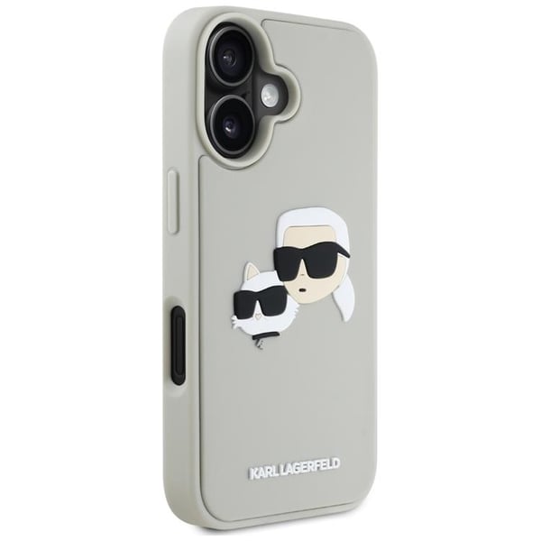Karl Lagerfeld Mobilskal till iPhone 16 3D Rubber Double Heads - Beige