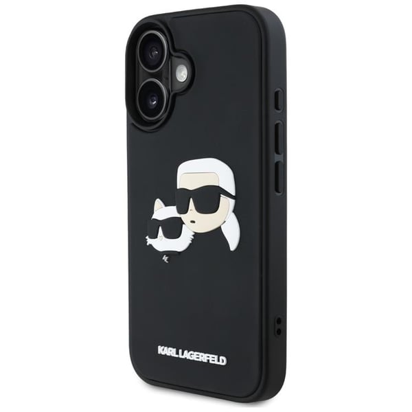 Karl Lagerfeld Mobilskal till iPhone 16 3D Rubber Double Heads - Svart
