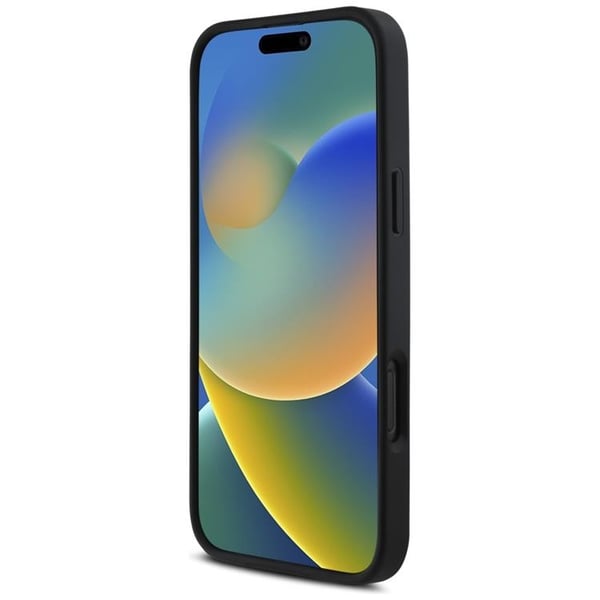 Karl Lagerfeld telefontaske til iPhone 16 Pro 3D gummi langstrakt glitter - sort