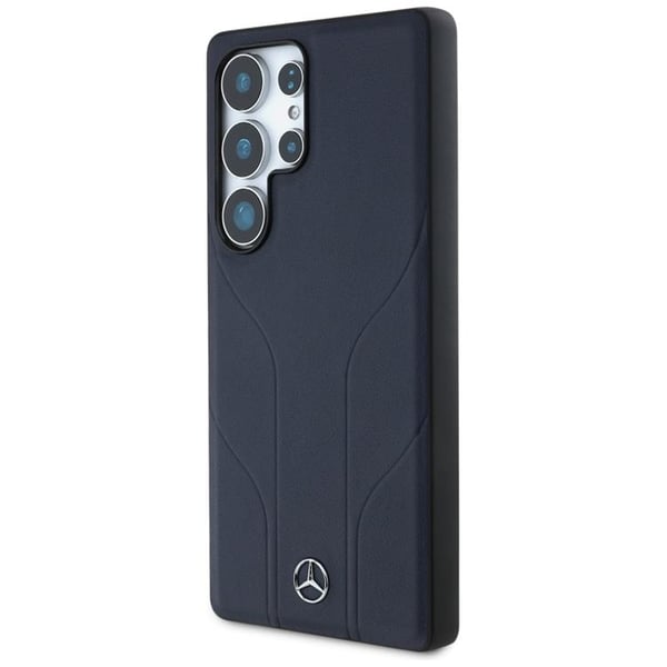 Mercedes Mobilskal till Galaxy S25 Ultra MagSafe Läder Debossed Lines - Blå