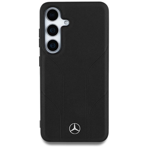Mercedes Mobilskal till Galaxy S25 MagSafe Läder Debossed Lines - Svart