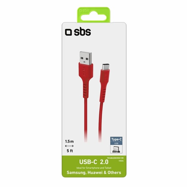 SBS USB-A - Micro-USB Kabel 1.5m - Röd