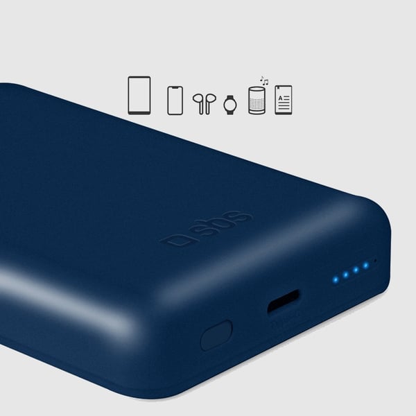 SBS MagSafe Trådlös Power Bank 5000 mAh USB-C - Blå