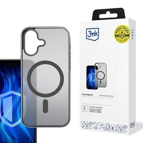 3MK Mobilskal till iPhone 16 Plus MagSafe Frosty - Svart