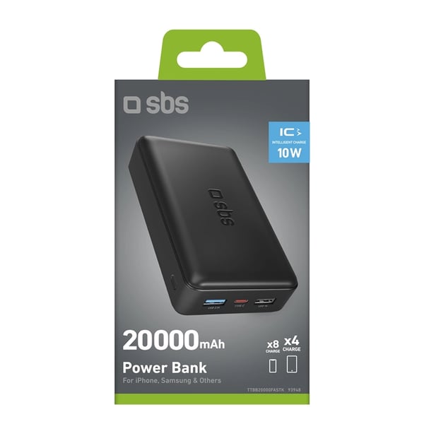 SBS Powerbank 20000mAh - Svart