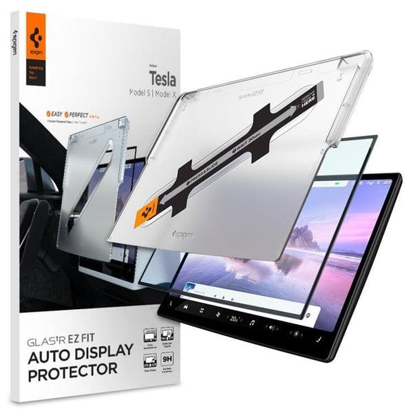 Spigen Tesla Model (X 2022/S 2021) Härdat Glas Skärmskydd EZ FIT