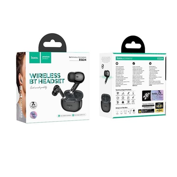 Hoco TWS In-Ear Hovedtelefoner Trådløse Bluetooth EQ24 - Midnat Sort