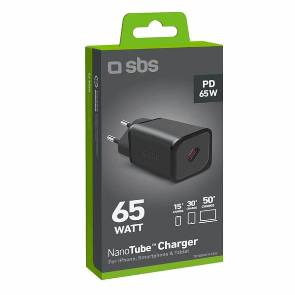 SBS Snabbladdare 65W GaN Power Delivery - Svart