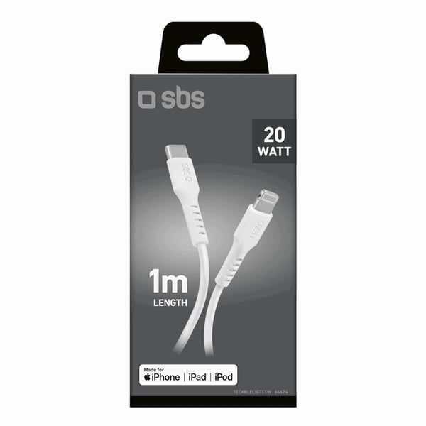 SBS USB-C - Lightning Kabel 1m MFi Certified - Vit