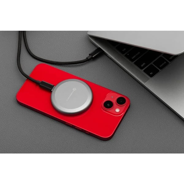 Forcell Trådlös Laddare Magsafe 15W Med Detachable Kabel 1.5m - Silver