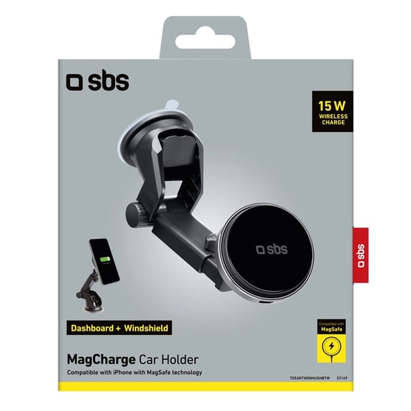 SBS Mobilhållare Instrumentbräda Trådlös Laddare 15W Magsafe