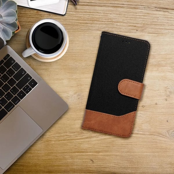 iPhone 16e Plånboksfodral Jeans - Svart