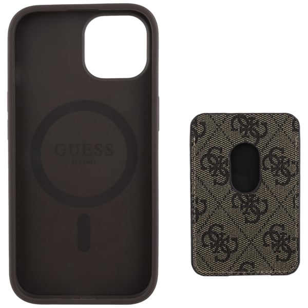 Guess iPhone 15 Etui Magsafe Kortholder Striber