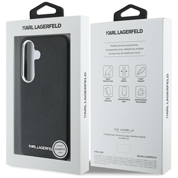 Karl Lagerfeld Mobilskal till Galaxy S25 Plus MagSafe Saffiano Wrapped Svart