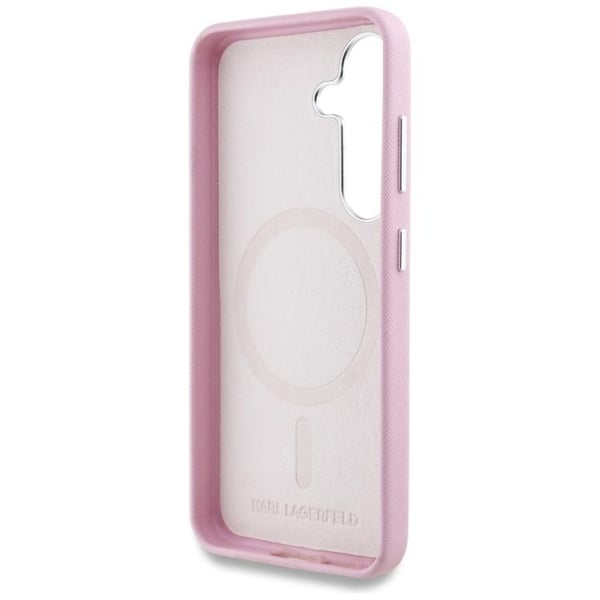Karl Lagerfeld Mobilskal till Galaxy S25 Plus MagSafe Saffiano Full Wrapped Rosa