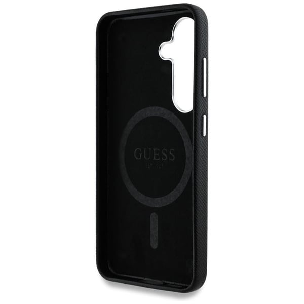 Guess Mobilskal till Galaxy S25 MagSafe Grained Triangle Logo - Svart