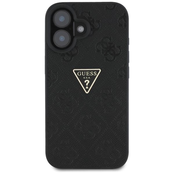 Guess telefontaske til iPhone 16 Hot Stamp 4G Triangle Logo - Sort