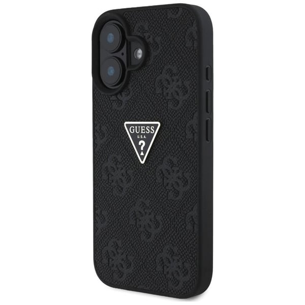 Guess telefontaske til iPhone 16 Hot Stamp 4G Triangle Logo - Sort