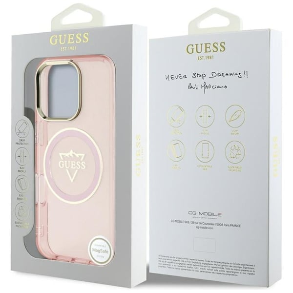 Guess Mobilskal till iPhone 16 Pro Max MagSafe IML Mountain Logo - Rosa
