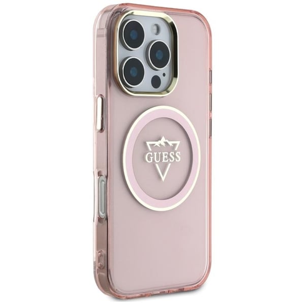 Guess Mobilskal till iPhone 16 Pro Max MagSafe IML Mountain Logo - Rosa