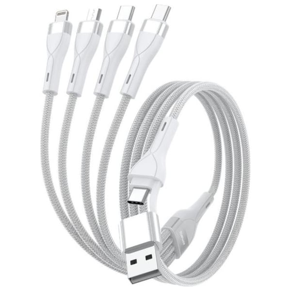 4smarts 4i1 USB-C til USB-C/Lightning/Micro-USB Kabel 1.2m - Hvid