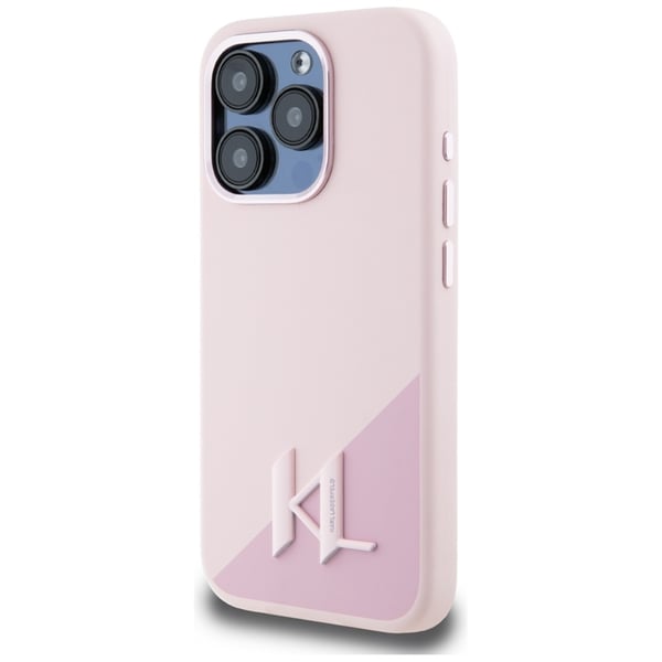 Karl Lagerfeld Mobilskal till iPhone 15 Pro Magsafe Shadow Metal - Rosa