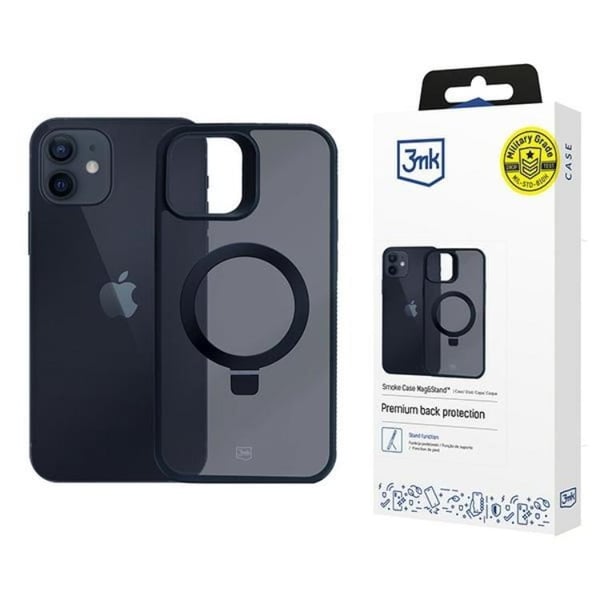 3MK Mobilskal till iPhone 12/12 Pro MagSafe Smoke Stativ - Svart
