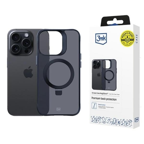 3MK Telefontaske til iPhone 13 Pro Max MagSafe Røgstativ - Sort