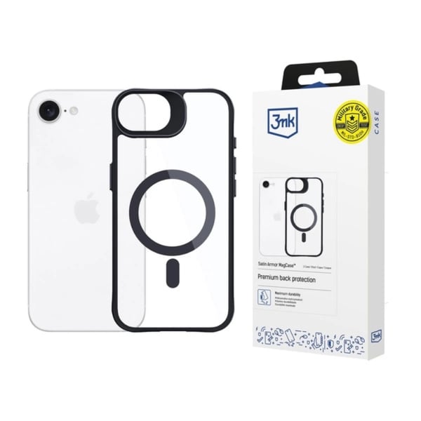 3MK Mobilskal till iPhone 16e MagSafe Satin Armor - Transparent