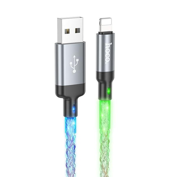 Hoco USB-A–Lightning-kaapeli 2.4A 1m U112 - Harmaa