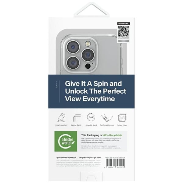UNIQ Mobilskal till iPhone 16 Pro Swivix 360 Kickstand - Clear