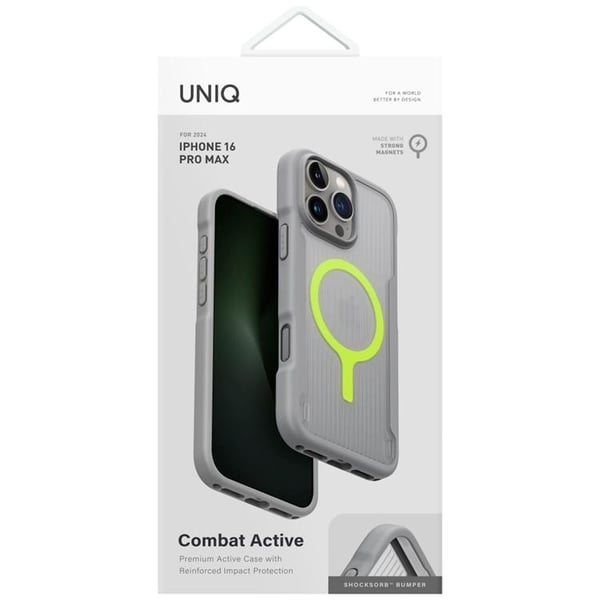UNIQ Telefontaske til iPhone 16 Pro Max MagSafe Combat Active - Grå