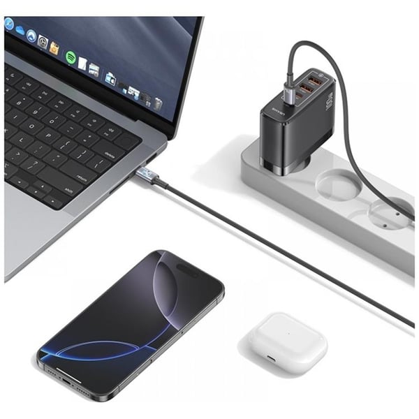USAMS USB-C til USB-C Kabel 240W 1.2m Huan - Titanium