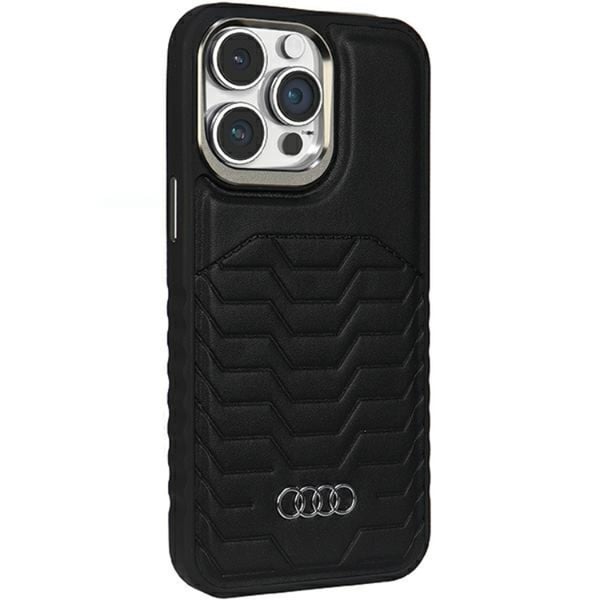Audi telefontaske til iPhone 14 Pro Magsafe Syntetisk Læder - Sort