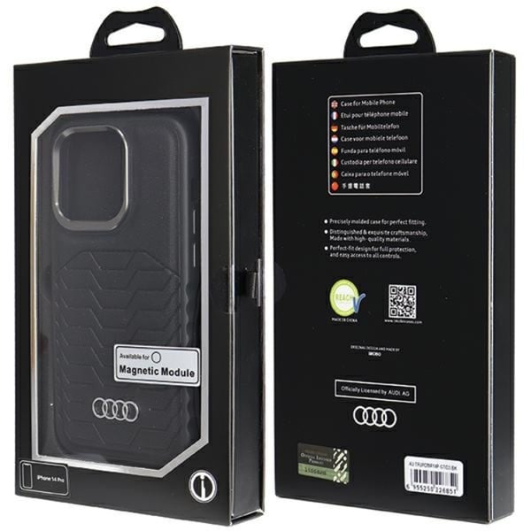 Audi Mobilskal till iPhone 13/13 Pro Magsafe Synthetic Läder - Svart
