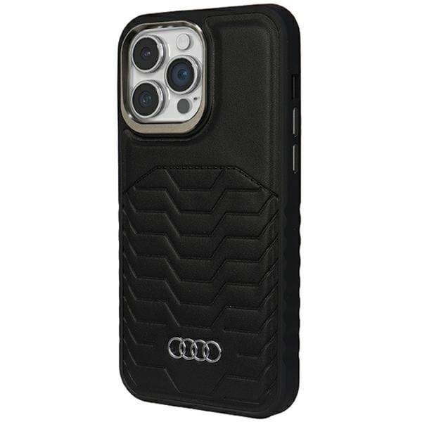 Audi telefontaske til iPhone 13 Pro Max Magsafe Syntetisk Læder - Sort