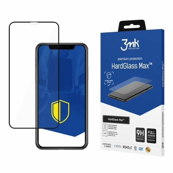 3MK iPhone XR Härdat Glas Skärmskydd Max - Svart