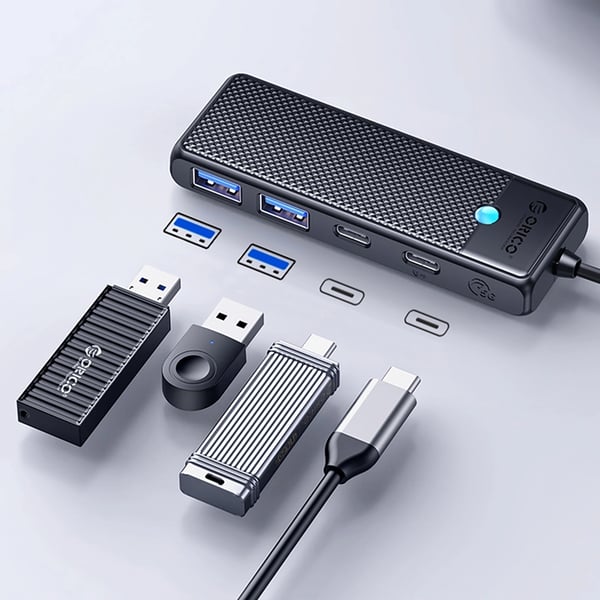 Orico Hubb 2xUSB-A 3.0 2xUSB-C 3.0 - Svart