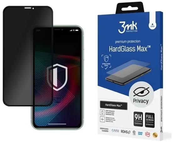 3MK iPhone X Härdat glas Skärmskyd Privacy - Svart