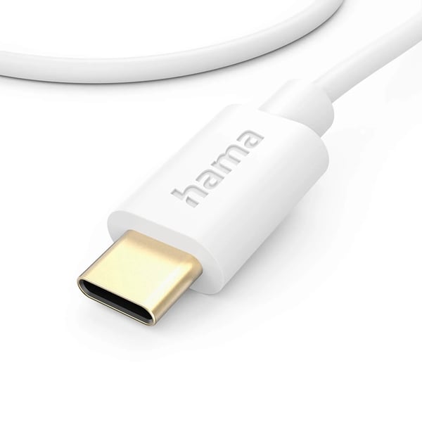 Hama USB-C–USB-C 1 m kaapeli - valkoinen