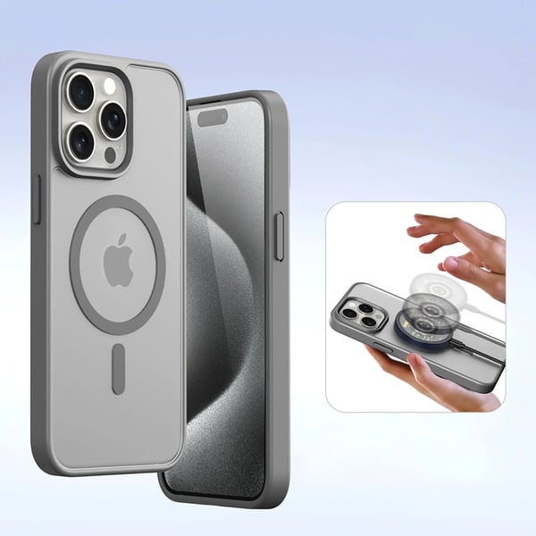 Dux Ducis iPhone 15 Pro Plånboksfodral Lawa Läder - Grå