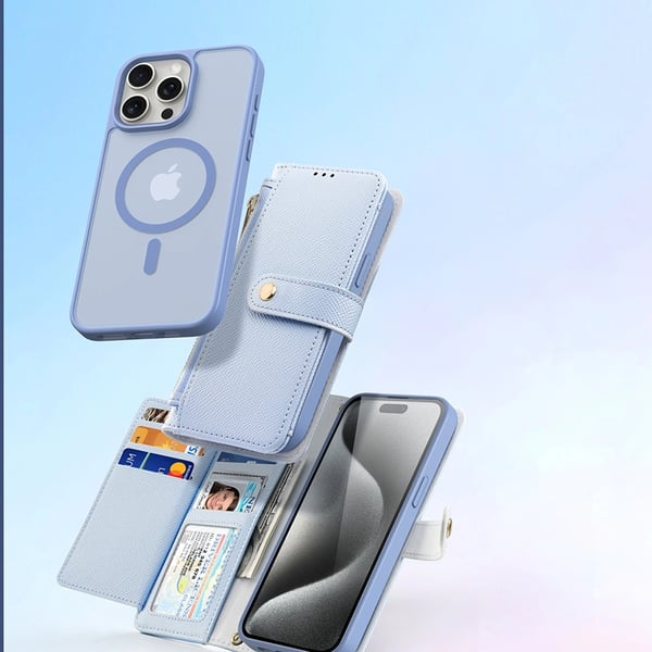Dux Ducis iPhone 15 Pro Plånboksfodral Lawa Läder - Blå