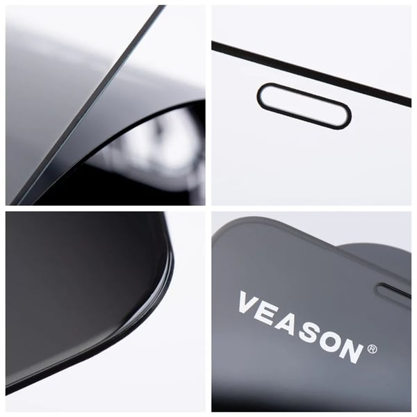 Veason iPhone X/XS/11 Pro Härdat glas Skärmskydd 6D Pro (10in1) - Svart