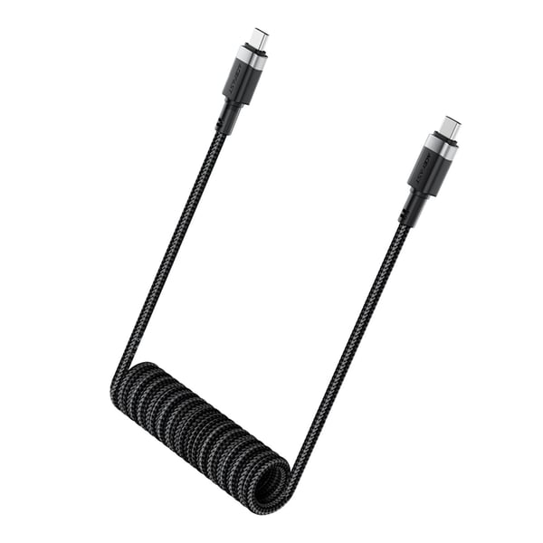 Acefast USB-C - USB-C 3A Kabel 1.2m Spring 480Mb/s - Svart