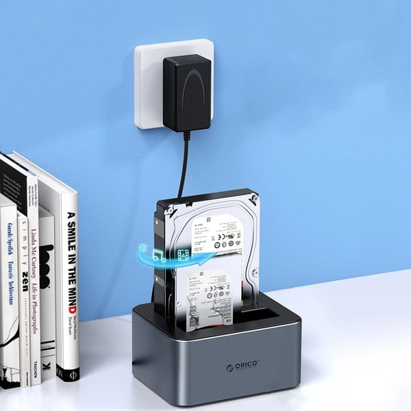 Orico 2-Diskdockningsstation 2.5"/3.5" SATA HDD/SSD