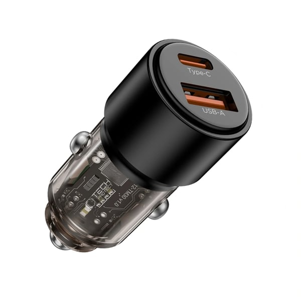 Tech-Protect Autolaturi USB-A:sta USB-C:hen 95W - Musta