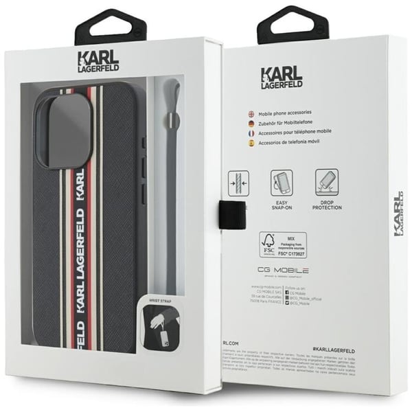 Karl Lagerfeld iPhone 15 Pro Athleisure Stripes Cord